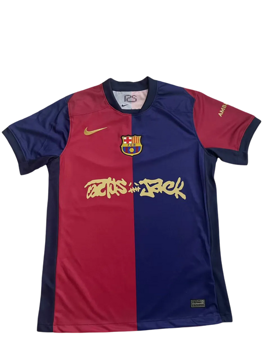Cactus jack jersey fan version 2025 barcelona travis scott collaboration comfortable fit LEAKITS Store