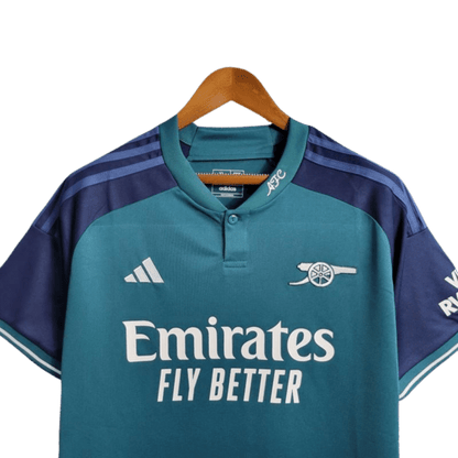Arsenal third jersey 23/24 fan version turquoise gradient authentic adidas construction