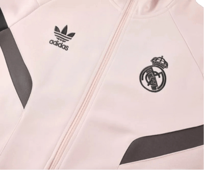 2024/2025 Real Madrid Light Pink Full Zipper Jacket + Long Pants | GoatGears Store - LEAKITS