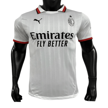 AC milan away kit 24/25 player version professional white red black collar accents LEAKITS Store