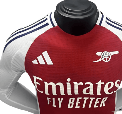 Long sleeve arsenal jersey home classic red body white sleeves authentic 
