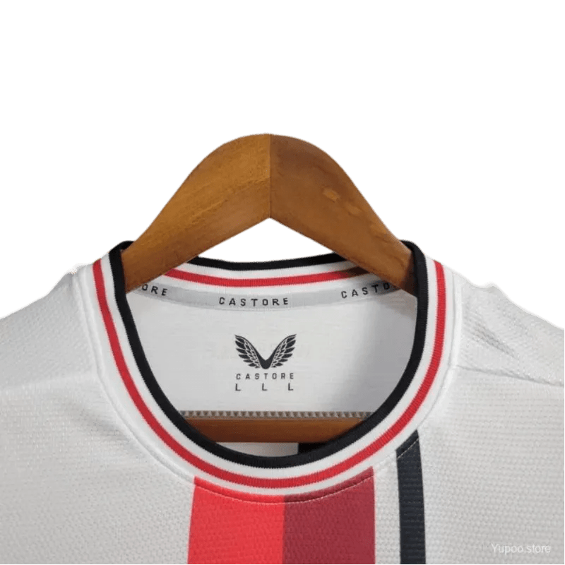 Bayer leverkusen away jersey 24 25 white cross excellence authentic construction heritage