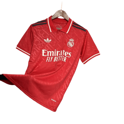 Red real madrid jersey 24/25 special edition contemporary heritage authentic design