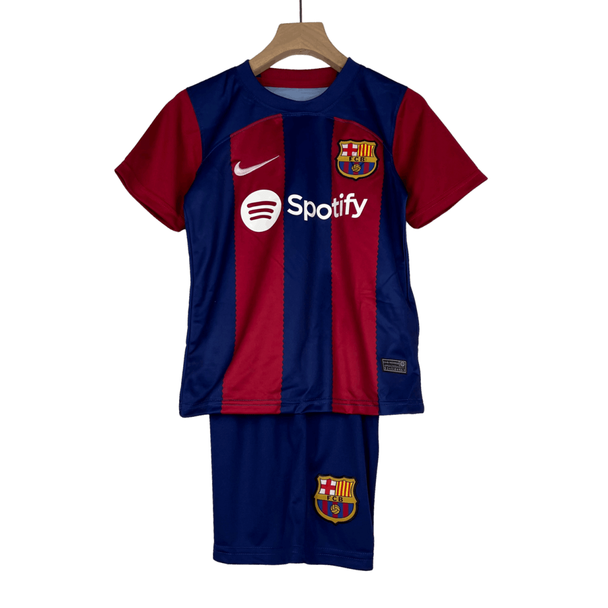 Barcelona childrens jersey home 2023 24 blue red stripes Blaugrana family legacy Camp Nou LEAKITS Store