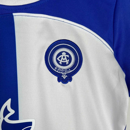 Atlético Madrid jersey youth away 2023/24 blue white split Rojiblanco innovation