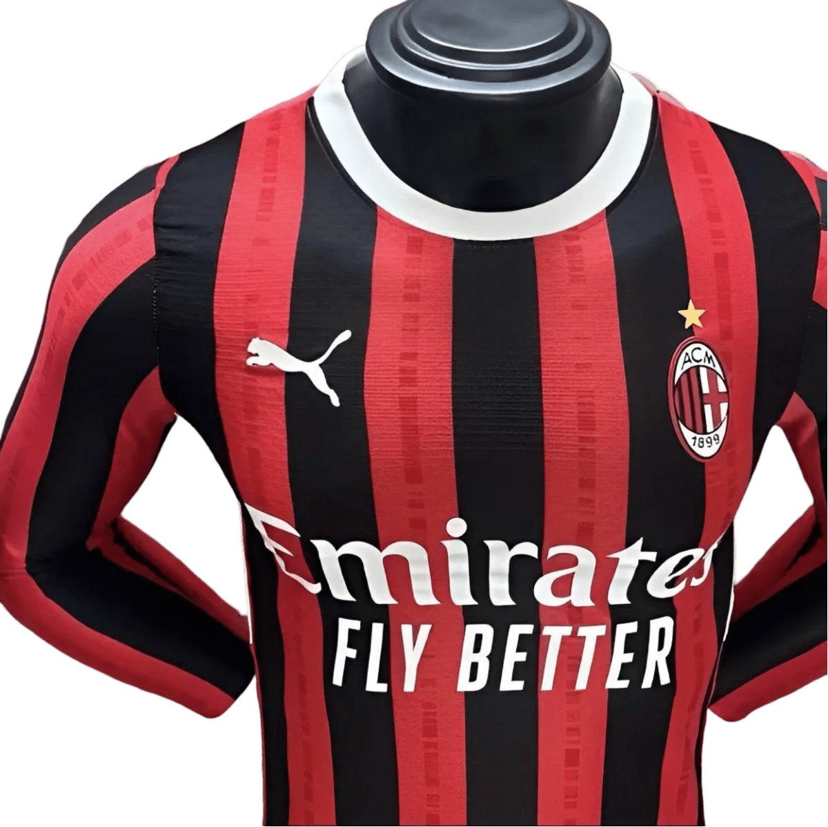 AC milan jersey long sleeve player version 24/25 professional athletic traditional stripes
