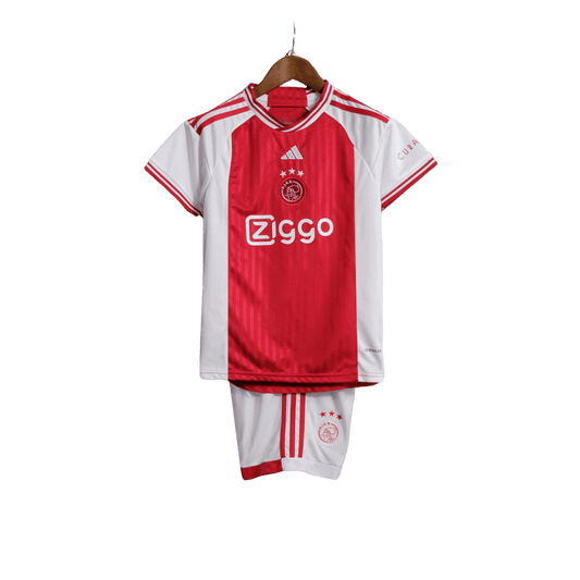 Ajax youth kit home 2023 24 red white Amsterdam Godenzonen tradition Johan Cruyff Arena LEAKITS Store