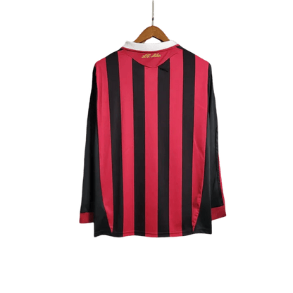 2009 10 ac milan kit long sleeve red black authentic construction heritage