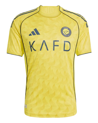 Al nassr 25/26 home kit fan version yellow kafd sponsorship ronaldo era authentic LEAKITS Store