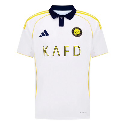 Al nassr third kit 25/26 fan version white gold accents kafd ronaldo era distinctive LEAKITS Store