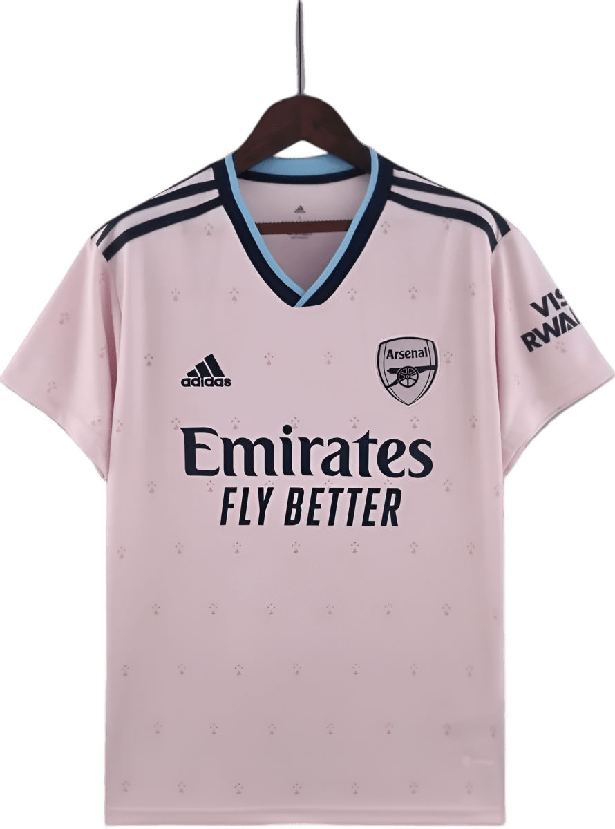 Arsenal pink kit third 2022 23 pink blue trim Gunners Emirates innovation LEAKITS Store
