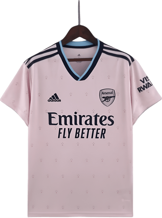 Arsenal pink kit third 2022 23 pink blue trim Gunners Emirates innovation LEAKITS Store