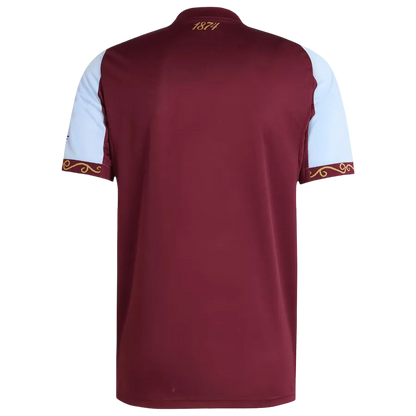 Aston villa home jersey fan version 25/26 claret blue white sleeves heritage design
