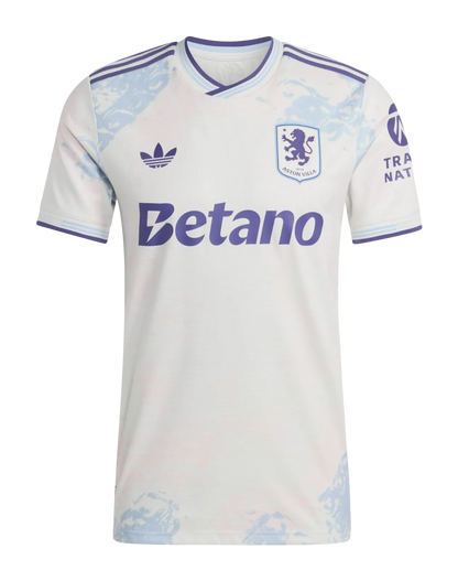 Aston villa third kit 25/26 fan version white purple accents geometric betano distinctive LEAKITS Store