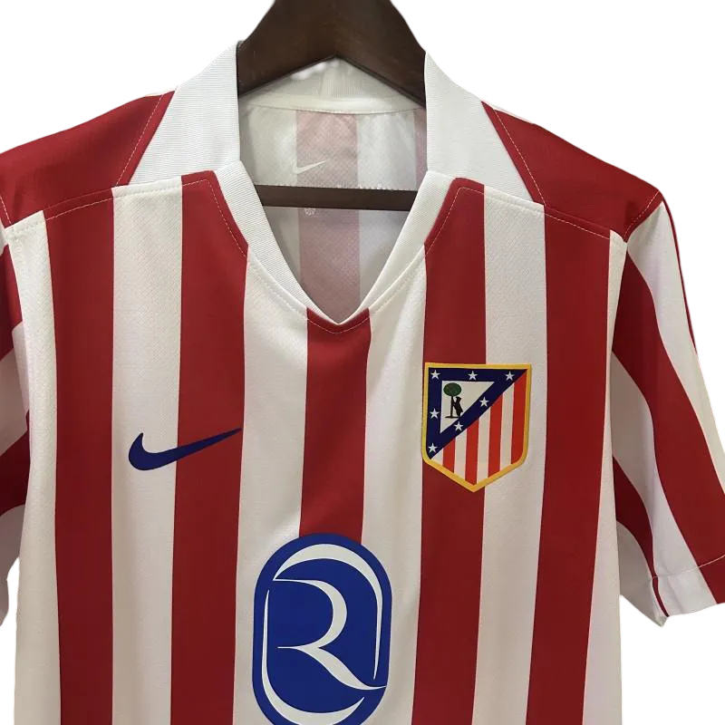 Atletico madrid home kit fan version 25/26 rojiblancos traditional stripes heritage construction