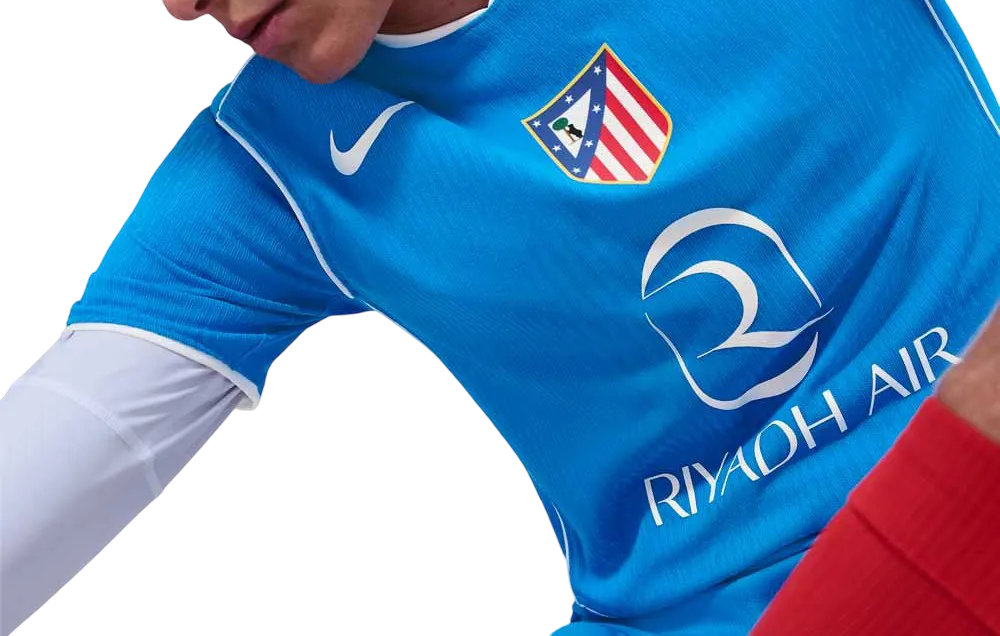 Atletico madrid third jersey fan version 25/26 light blue distinctive construction heritage