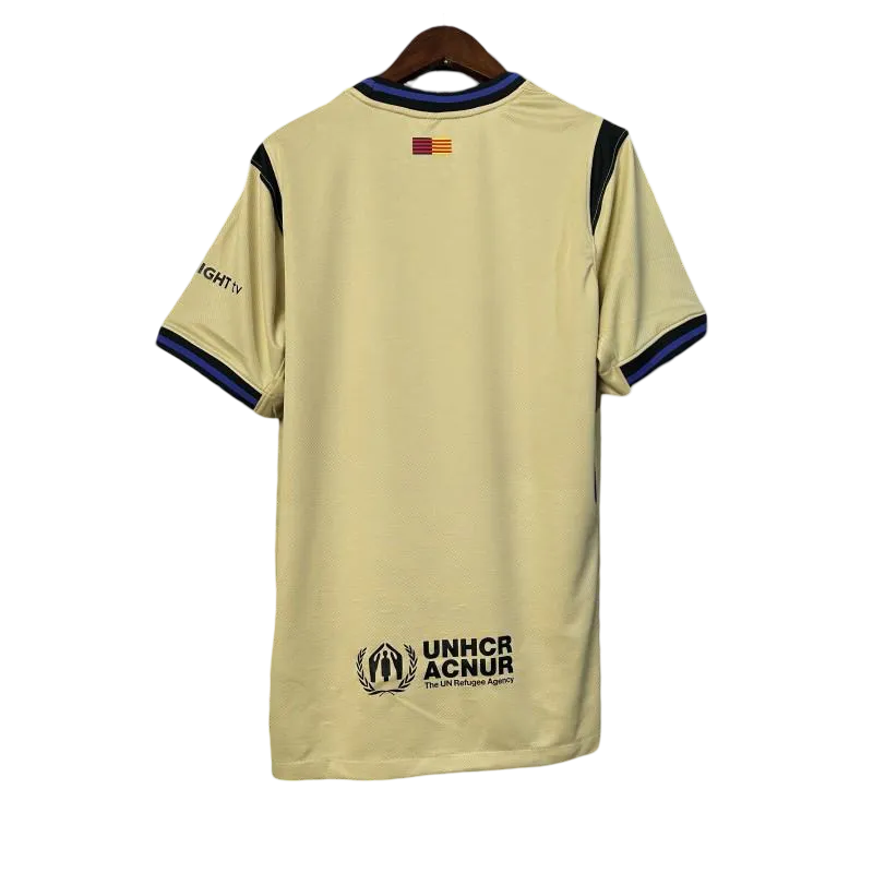 Jersey away barcelona fan version 25/26 yellow purple blaugrana away heritage authentic
