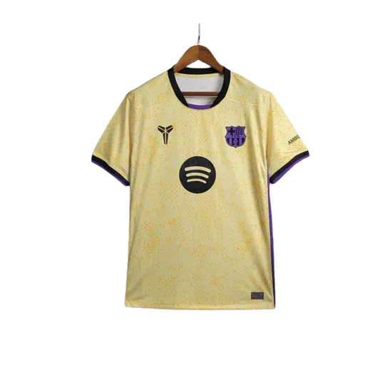 Barcelona away jersey 25/26 fan version yellow purple accents distinctive design LEAKITS Store