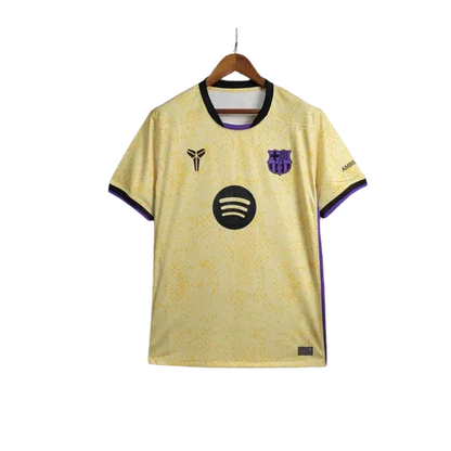 Barcelona away jersey 25/26 fan version yellow purple accents distinctive design LEAKITS Store