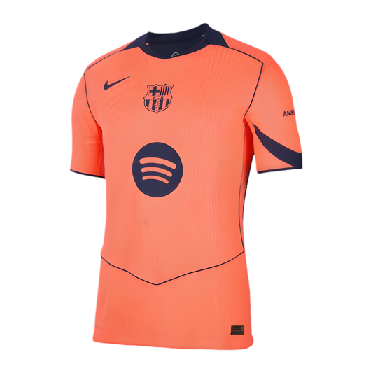 Barcelona third jersey 25/26 fan version orange navy accents innovative design LEAKITS Store