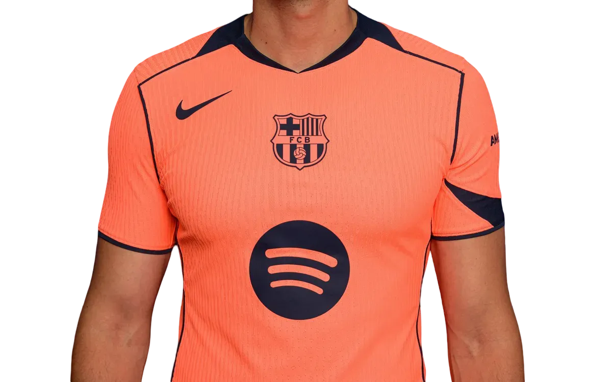 Barcelona orange kit fan version 25/26 third jersey bold design innovative construction