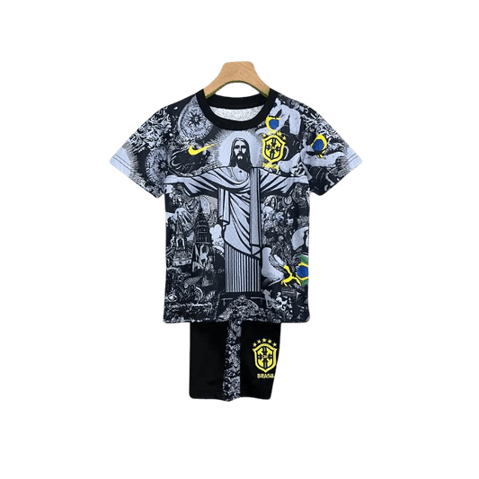 Brazil Kids Kit - 2024/2025 Jesus Black - LEAKITS