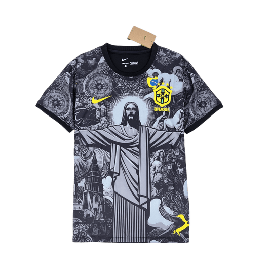 Brazil jesus jersey gray special edition christ the redeemer religious design LEAKITS Store