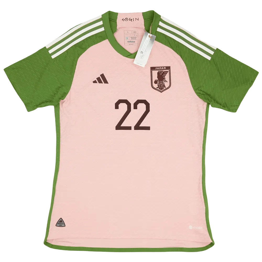 Japan nigo jersey away 2023 pink green collaboration X Nigo design LEAKITS Store