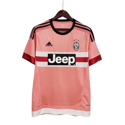 Juventus pink jersey 2015 16 retro pink black trim Bianconeri heritage Allianz Stadium LEAKITS Store