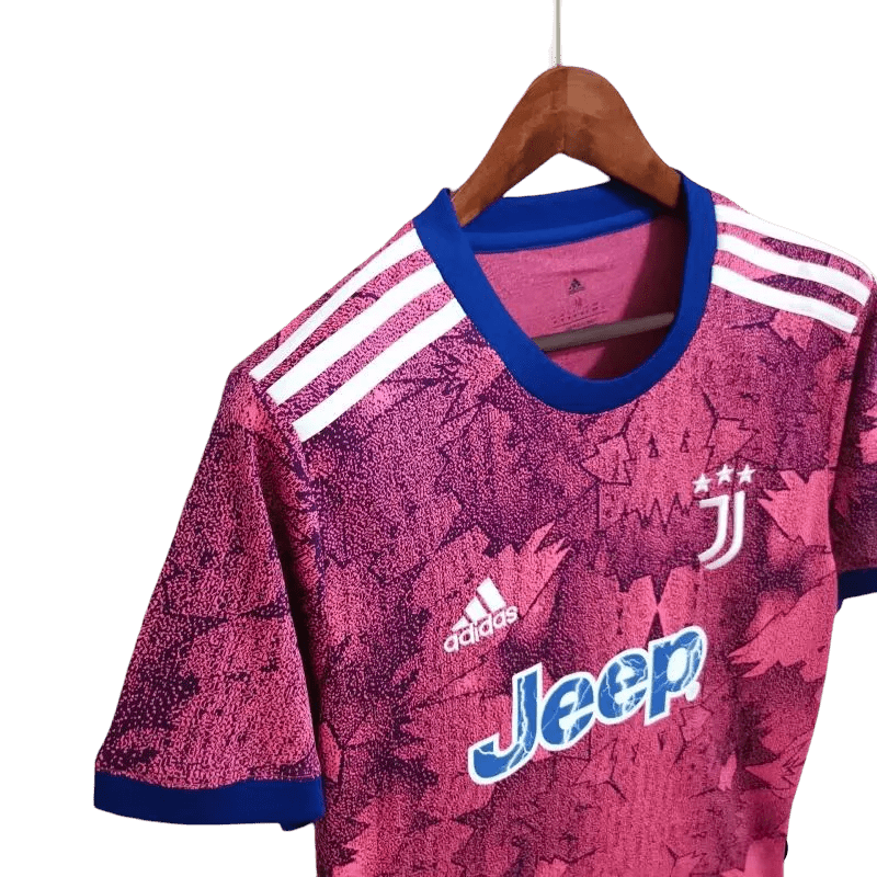 Juventus pink kit third 2022 23 pink blue trim Bianconeri modern evolution LEAKITS Store