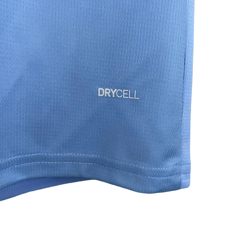 Man city blue jersey fan version 25/26 sky blue diagonal white stripe heritage