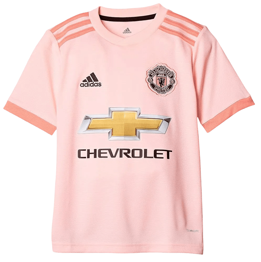 Manchester united pink kit 2018 19 away pink coral trim Red Devils Old Trafford LEAKITS Store