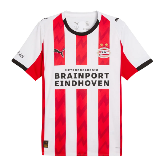 PSV eindhoven kit 25/26 home fan version red white stripes brainport eindhoven traditional eredivisie LEAKITS Store