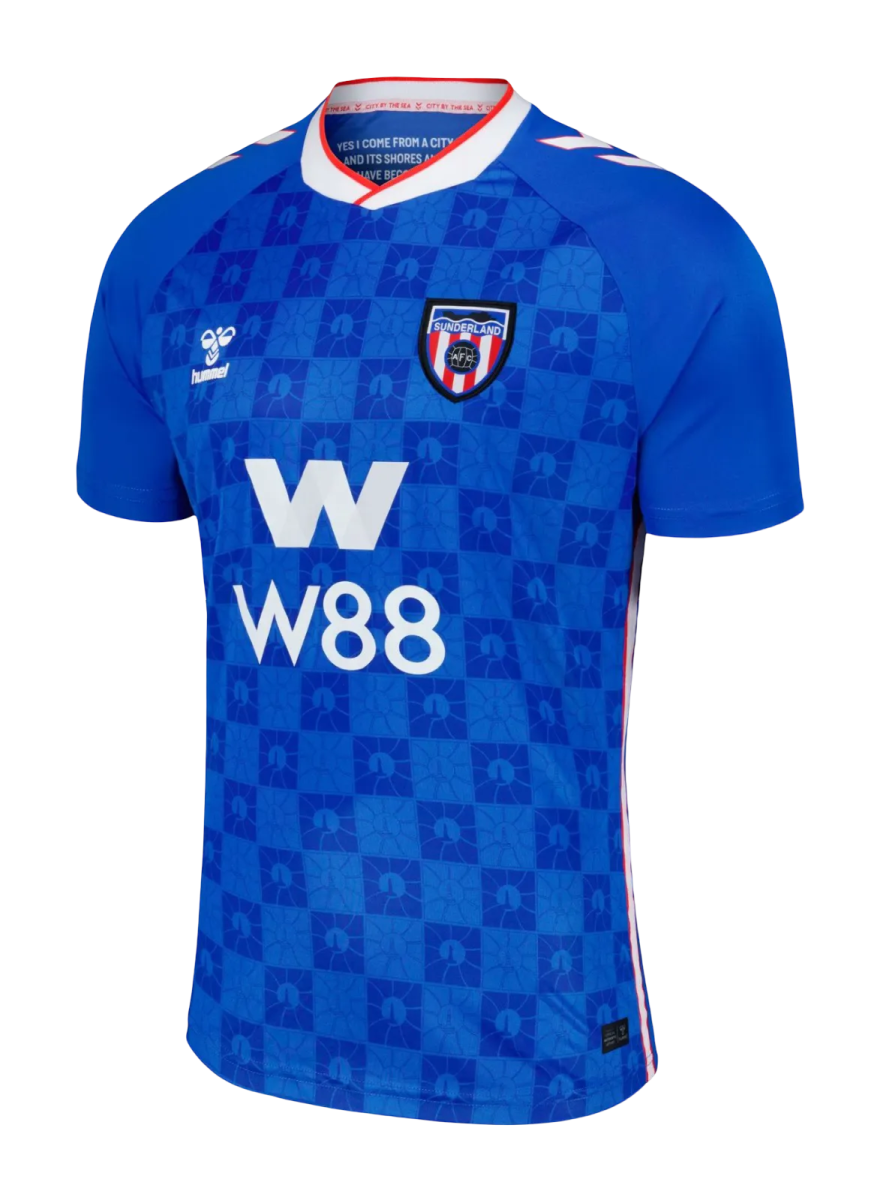 Sunderland afc away kit 25/26 fan version blue geometric design w88 future black cats LEAKITS Store