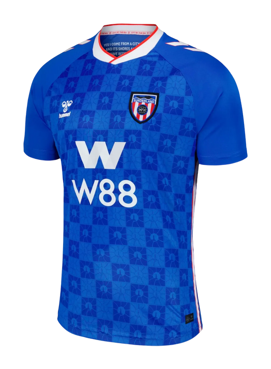 Sunderland afc away kit 25/26 fan version blue geometric design w88 future black cats LEAKITS Store