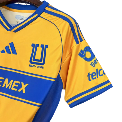 Club tigres jersey home fan version 25/26 gold distinctive heritage design