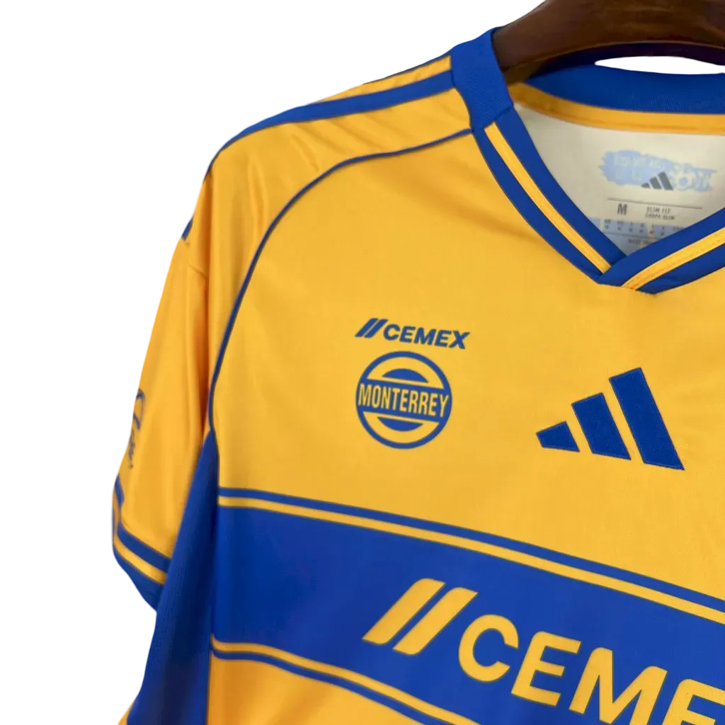 Tigres kit home fan version 25/26 gold design authentic construction heritage quality