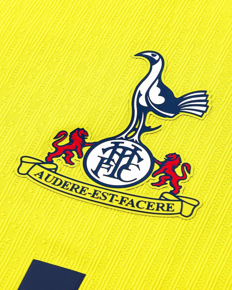 Tottenham third kit 25/26 yellow design authentic construction heritage quality