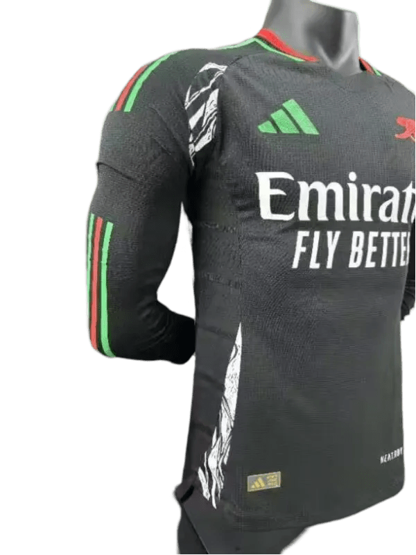 Arsenal long sleeve jersey away black 24 25 current season emirates heritage