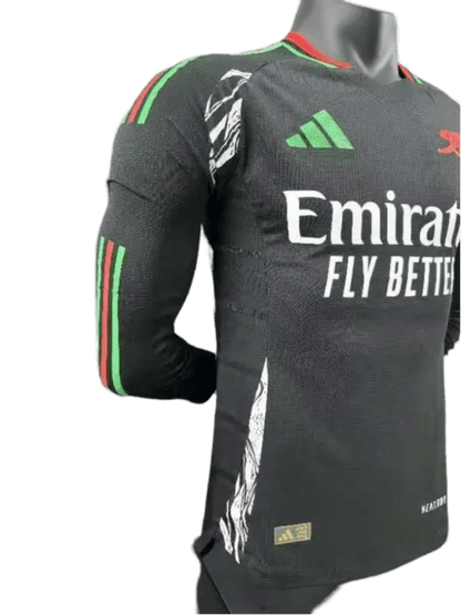 Arsenal long sleeve jersey away black 24 25 current season emirates heritage
