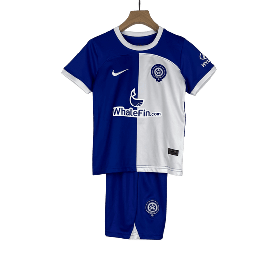 Atlético Madrid youth jersey away 2023 24 blue white split Colchoneros innovation LEAKITS Store